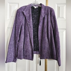 Dressbarn Purple Comfy Zip Up Jacket BLAZER
